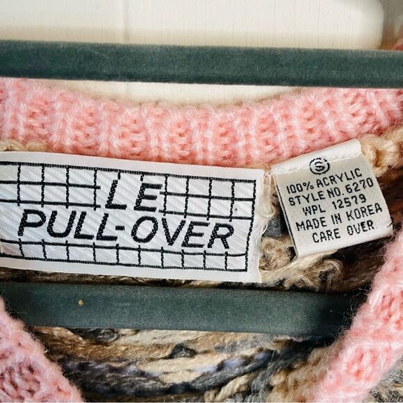 Vintage LE Pullover Pink Fair Isle Sweater - Picture 3 of 4